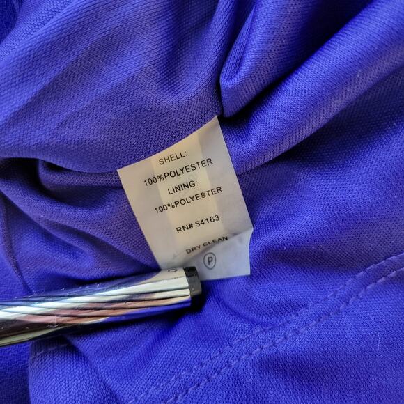 Ivanka Trump Dress Womens Sz 2 Blue with Gold Hardware Pleat Front Office Party - Picture 8 of 11